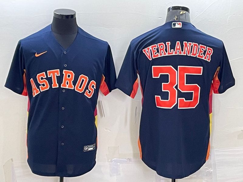 Men Houston Astros 35 Verlander Blue Game Nike 2022 MLB Jerseys